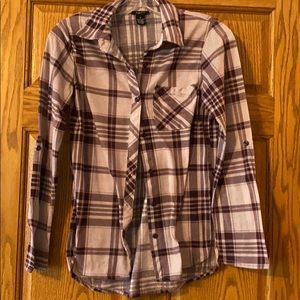 Pink plaid button down